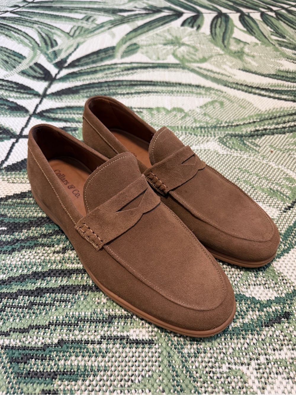 Collars & Co Brown Suede Sigaro Penny Loafers Men Dark Tobacco Size 11